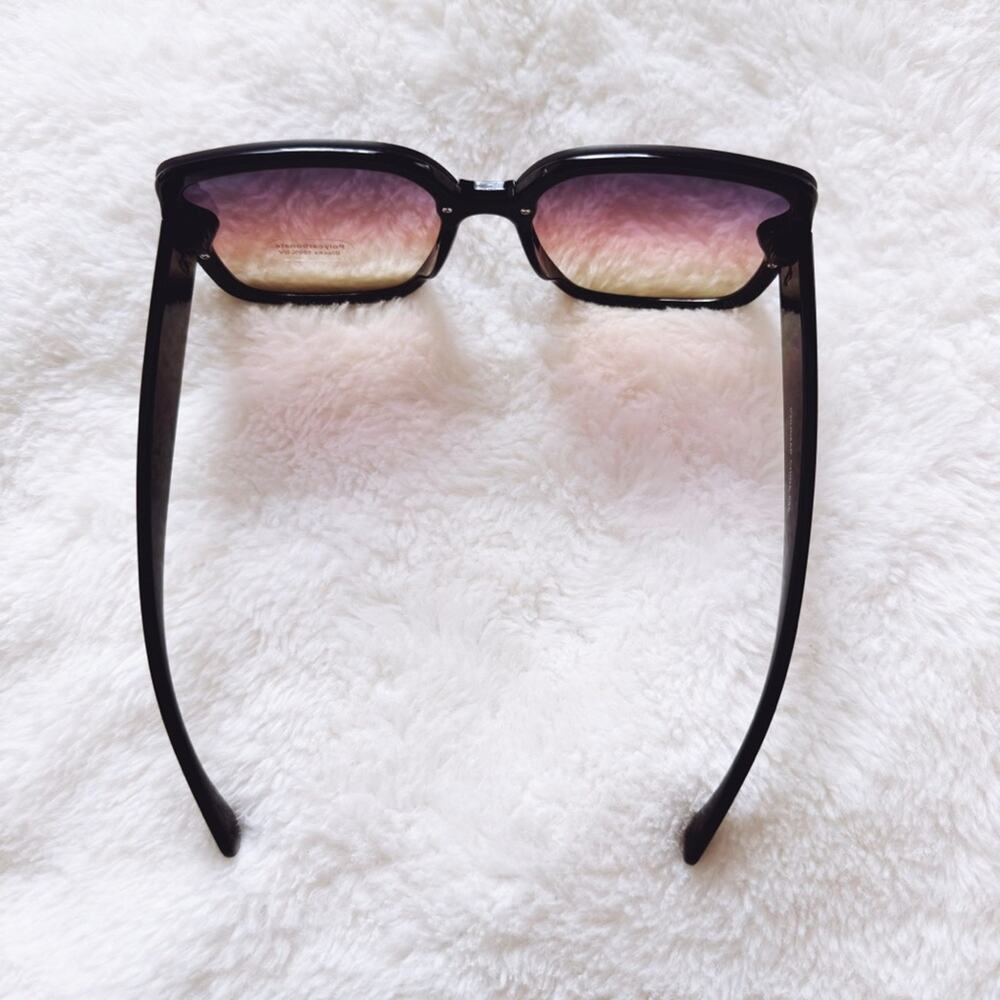 Abby Black & Pink Square Frame Sunglasses - Picture 8 of 10